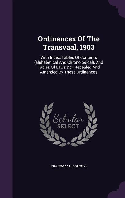 Couverture_Ordinances Of The Transvaal, 1903