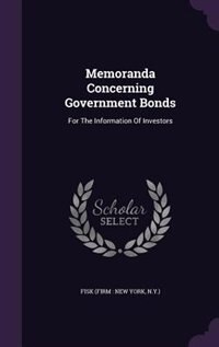 Front cover_Memoranda Concerning Government Bonds