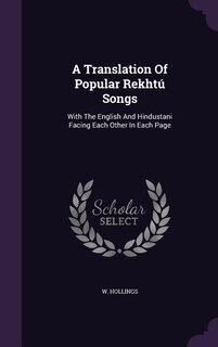 Couverture_A Translation Of Popular Rekhtú Songs