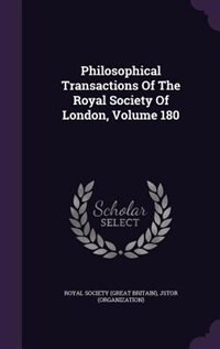 Front cover_Philosophical Transactions Of The Royal Society Of London, Volume 180