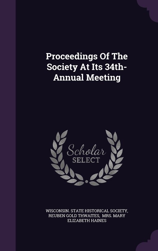 Front cover_Proceedings Of The Society At Its 34th- Annual Meeting