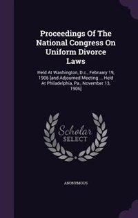 Front cover_Proceedings Of The National Congress On Uniform Divorce Laws