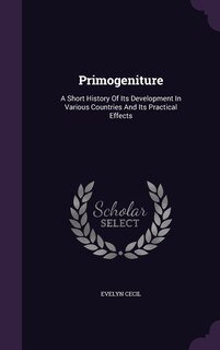 Front cover_Primogeniture