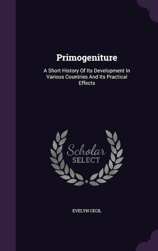 Front cover_Primogeniture