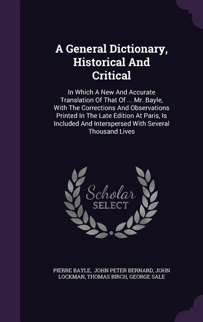 Front cover_A General Dictionary, Historical And Critical