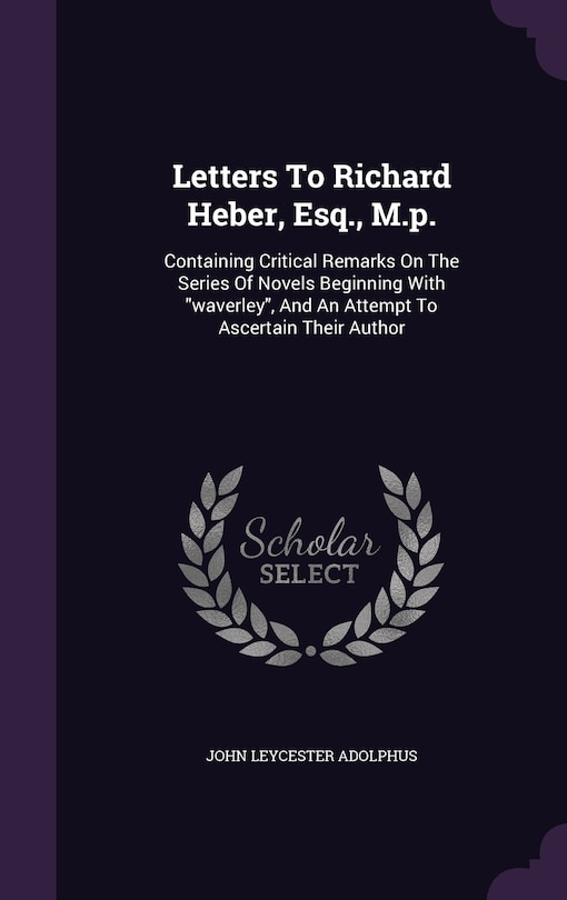 Couverture_Letters To Richard Heber, Esq., M.p.
