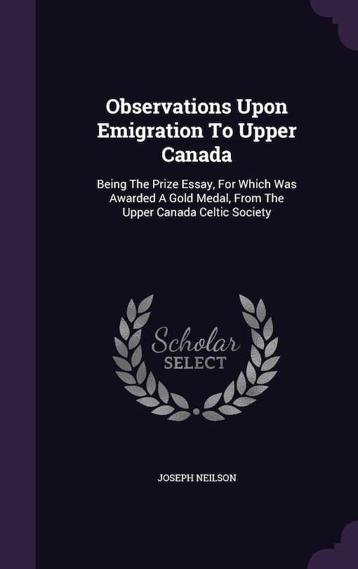 Couverture_Observations Upon Emigration To Upper Canada