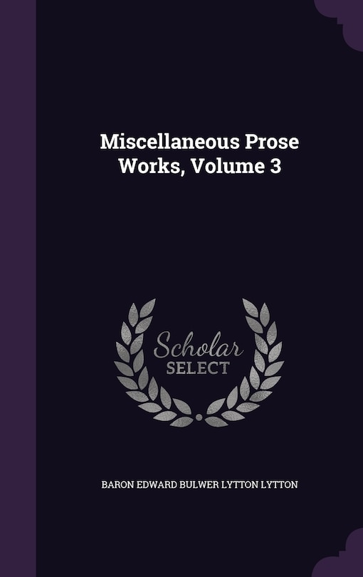 Front cover_Miscellaneous Prose Works, Volume 3