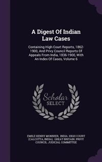 Couverture_A Digest Of Indian Law Cases