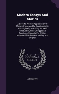 Couverture_Modern Essays And Stories