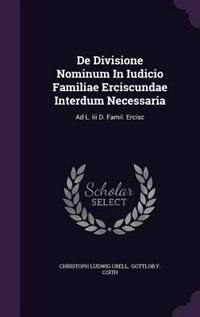 Couverture_De Divisione Nominum In Iudicio Familiae Erciscundae Interdum Necessaria