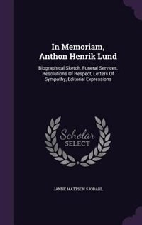 Front cover_In Memoriam, Anthon Henrik Lund