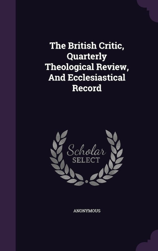 Couverture_The British Critic, Quarterly Theological Review, And Ecclesiastical Record
