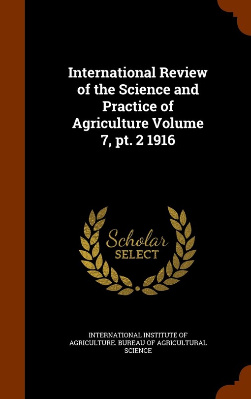 Couverture_International Review of the Science and Practice of Agriculture Volume 7, pt. 2 1916