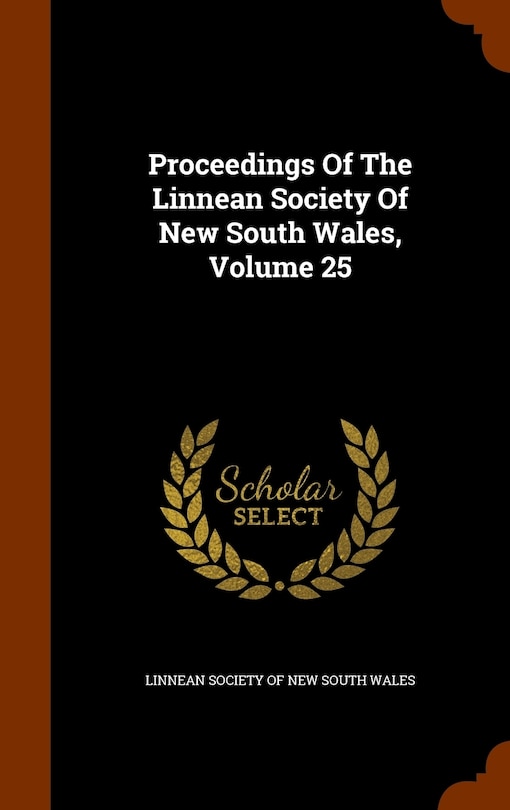 Front cover_Proceedings Of The Linnean Society Of New South Wales, Volume 25