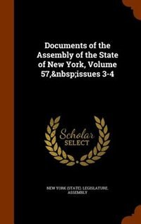 Couverture_Documents of the Assembly of the State of New York, Volume 57,&nbsp;issues 3-4