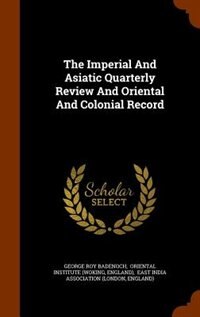 Couverture_The Imperial And Asiatic Quarterly Review And Oriental And Colonial Record