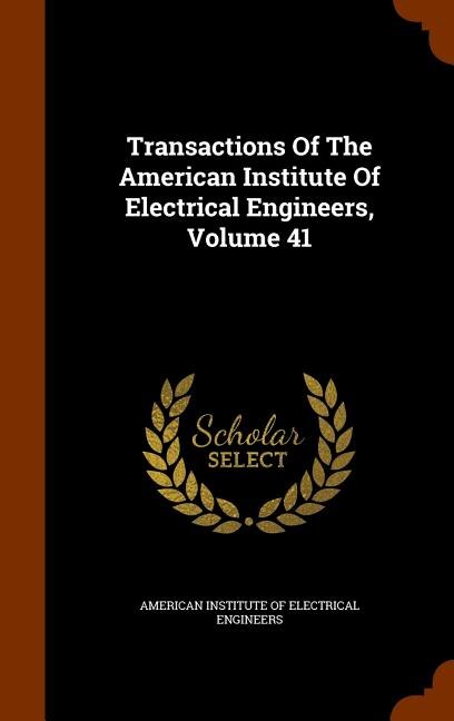 Front cover_Transactions Of The American Institute Of Electrical Engineers, Volume 41