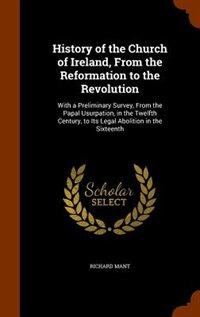 Front cover_History of the Church of Ireland, From the Reformation to the Revolution