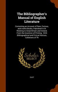Front cover_The Bibliographer's Manual of English Literature