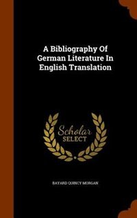 Couverture_A Bibliography Of German Literature In English Translation