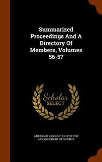 Couverture_Summarized Proceedings And A Directory Of Members, Volumes 56-57