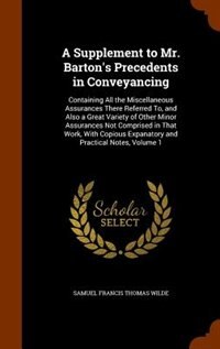 Front cover_A Supplement to Mr. Barton's Precedents in Conveyancing