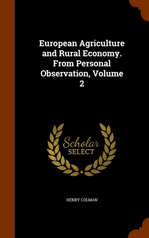 Front cover_European Agriculture and Rural Economy. From Personal Observation, Volume 2