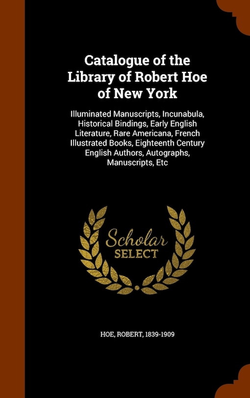 Couverture_Catalogue of the Library of Robert Hoe of New York