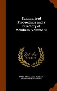Couverture_Summarized Proceedings and a Directory of Members, Volume 53