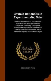 Front cover_Chymia Rationalis Et Experimentalis, Oder