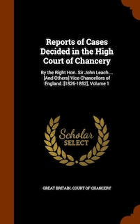 Couverture_Reports of Cases Decided in the High Court of Chancery