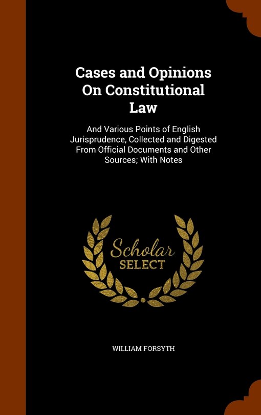 Couverture_Cases and Opinions On Constitutional Law
