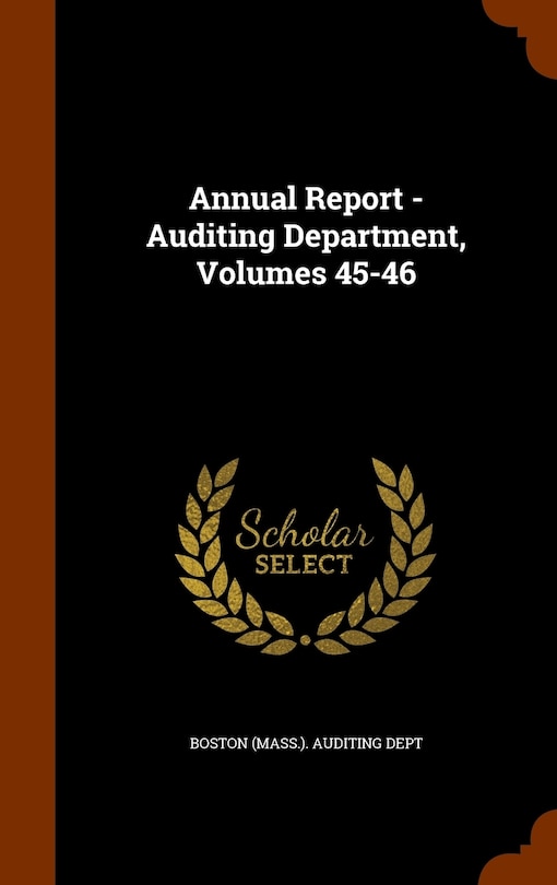 Couverture_Annual Report - Auditing Department, Volumes 45-46