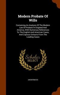 Couverture_Modern Probate Of Wills