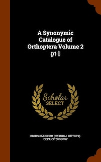 Front cover_A Synonymic Catalogue of Orthoptera Volume 2 pt 1