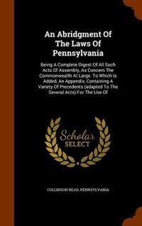 Front cover_An Abridgment Of The Laws Of Pennsylvania