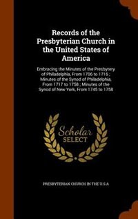 Front cover_Records of the Presbyterian Church in the United States of America