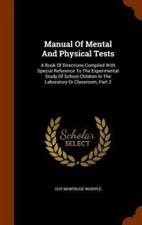 Couverture_Manual Of Mental And Physical Tests