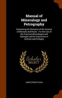 Front cover_Manual of Mineralogy and Petrography