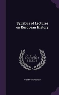 Front cover_Syllabus of Lectures on European History