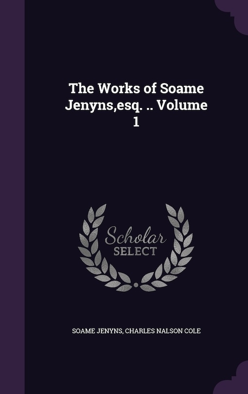 Front cover_The Works of Soame Jenyns, esq. .. Volume 1