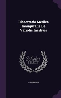 Front cover_Dissertatio Medica Inauguralis De Variolis Insitivis