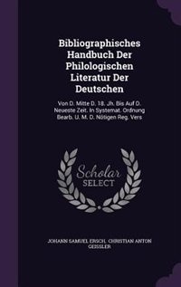 Front cover_Bibliographisches Handbuch Der Philologischen Literatur Der Deutschen