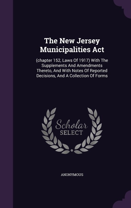 Couverture_The New Jersey Municipalities Act