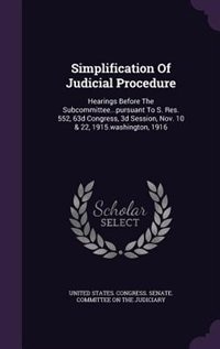 Couverture_Simplification Of Judicial Procedure