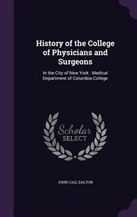 Couverture_History of the College of Physicians and Surgeons