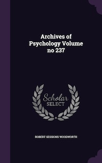 Front cover_Archives of Psychology Volume no 237