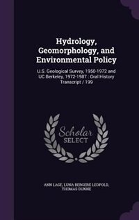 Front cover_Hydrology, Geomorphology, and Environmental Policy