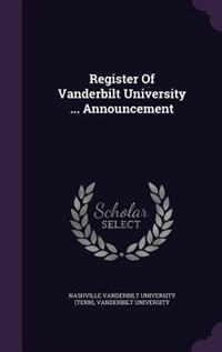 Register Of Vanderbilt University ... Announcement